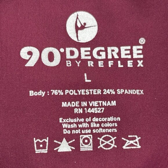 90° by Reflex Leggings L Cranberry Red Ankle Length Stretch Pockets Athleisure - Picture 2 of 2